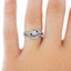 The Shangri La Ring Set, smalltop view on a hand
