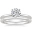 18K White Gold Four-Prong Petite Comfort Fit Bridal Set