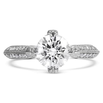 Custom Hand-Engraved Knife-Edge Diamond Ring