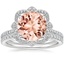 18KW Morganite Reina Diamond Ring with Luxe Ballad Diamond Ring (1/4 ct. tw.), smalltop view