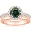 14K Rose Gold Luxe Sienna Halo Diamond Ring (3/4 ct. tw.) with 2mm Comfort Fit Wedding Ring