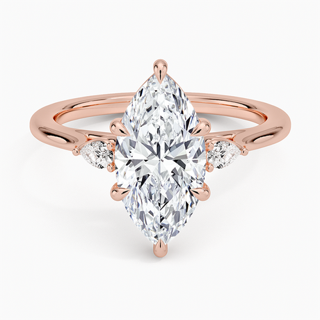 14K Rose Gold Aria Perfect Fit Three Stone Diamond Ring