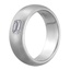 6mm Matte Band with Offset Flush Set Emerald Diamond, smallside view