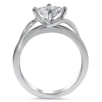 Custom Compass Point Princess Diamond Ring