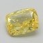0.71 Ct. Fancy Vivid Yellow Cushion Lab Grown Diamond