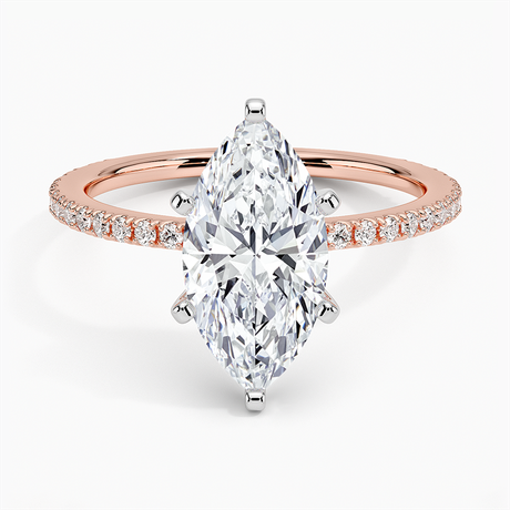 14K Rose Gold Ballad Three-Quarter Coverage Diamond Ring (1/4 ct. tw.)