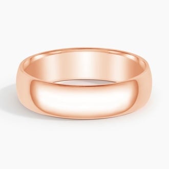 Slim Profile 6mm Wedding Ring in 14K Rose Gold