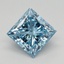1.19 Ct. Fancy Vivid Blue Princess Lab Grown Diamond