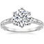 18K White Gold Hudson Engraved Ring, smalltop view