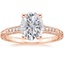 14K Rose Gold Hudson Engraved Diamond Ring, smalltop view