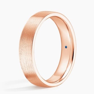 Hidden Lotus Sapphire 5mm Wedding Ring in 14K Rose Gold