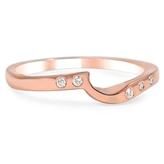 Custom Custom Cascade Wedding Band with Flush Set Diamond Accents
