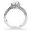 Asymmetrical Pear Diamond Accent Ring, smallside view