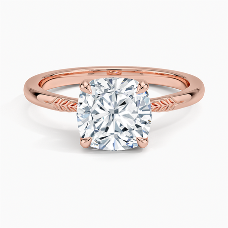 14K Rose Gold Laurel Engraved Ring
