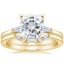18KY Moissanite Tapered Baguette Diamond Bridal Set, smalltop view