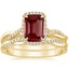 18K Yellow Gold Petite Twisted Vine Halo Diamond Bridal Set (1/3 ct. tw.)