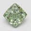 4.10 Ct. Fancy Vivid Green Cushion Lab Grown Diamond