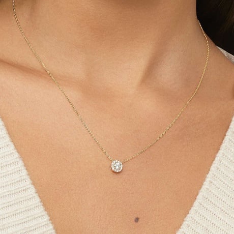 Lab Grown Diamond Halo Pendant (2/5 ct. tw.)