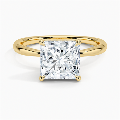 Freesia Hidden Halo Engagement Ring - Tapered Band