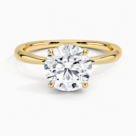 Freesia Hidden Halo Engagement Ring - Tapered Band