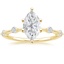 18K Yellow Gold Aimee 1.4mm Diamond Ring, smalltop view