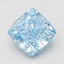 4.07 Ct. Fancy Vivid Blue Cushion Lab Grown Diamond