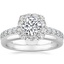 Platinum Estelle Diamond Ring (3/4 ct. tw.) with 2mm Comfort Fit Wedding Ring