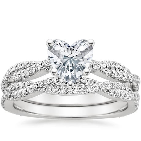 18K White Gold Petite Luxe Twisted Vine Bridal Set (1/2 ct. tw.)