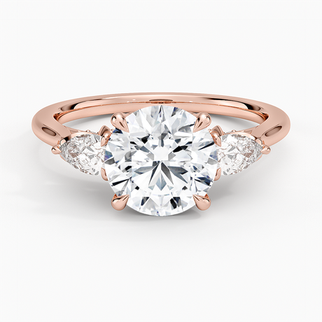 14K Rose Gold Petal Pear Three Stone Diamond Ring (1/2 ct. tw.)
