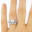 The Casablanca Ring Set, smalltop view on a hand