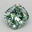 4.05 Ct. Fancy Vivid Green Cushion Lab Grown Diamond