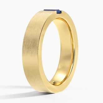 Luxe Apollo Sapphire 4.5mm Wedding Ring in 18K Yellow Gold