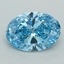 3.01 Ct. Fancy Vivid  Blue Oval Lab Grown Diamond