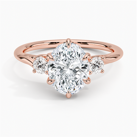 14K Rose Gold Delilah Three Stone Diamond Ring