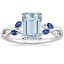 18K White Gold Willow Ring With Sapphire Accents, smalltop view