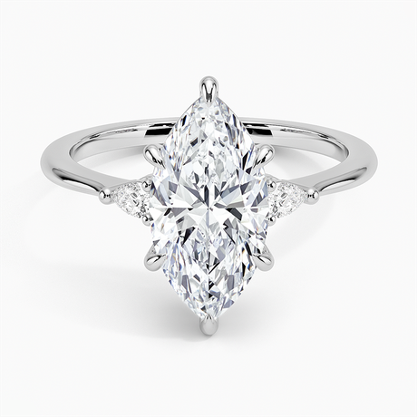 18K White Gold Aria Three Stone Diamond Ring (1/10 ct. tw.)