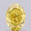 0.90 Ct. Fancy Vivid  Yellow Oval Lab Grown Diamond