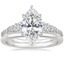18K White Gold Antonella Tapered Diamond Ring with Petite Comfort Fit Wedding Ring