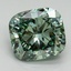 2.02 Ct. Fancy Vivid Green Cushion Lab Grown Diamond