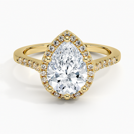 18K Yellow Gold Odessa Halo Diamond Ring (1/5 ct. tw.)
