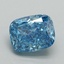 1.05 Ct. Fancy Vivid Blue Cushion Lab Grown Diamond