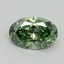 0.69 Ct. Fancy Vivid Green Oval Lab Grown Diamond
