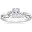 18K White Gold Budding Willow Solitaire Ring, smalltop view