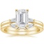 18KY Moissanite Tapered Baguette Diamond Bridal Set, smalltop view