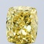 3.09 Ct. Fancy Vivid Yellow Cushion Lab Grown Diamond