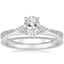 18K White Gold Luxe Aria Diamond Ring with Petite Comfort Fit Wedding Ring