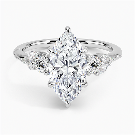 Platinum Camellia Three Stone Diamond Ring (1/3 ct. tw.)