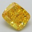 2.76 Ct. Fancy Vivid Yellow Cushion Lab Grown Diamond