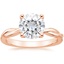 14K Rose Gold Twisted Vine Solitaire Ring, smalltop view
