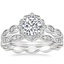 18K White Gold Cadenza Halo Diamond Ring with Cadenza Eternity Diamond Ring (1/4 ct. tw.)